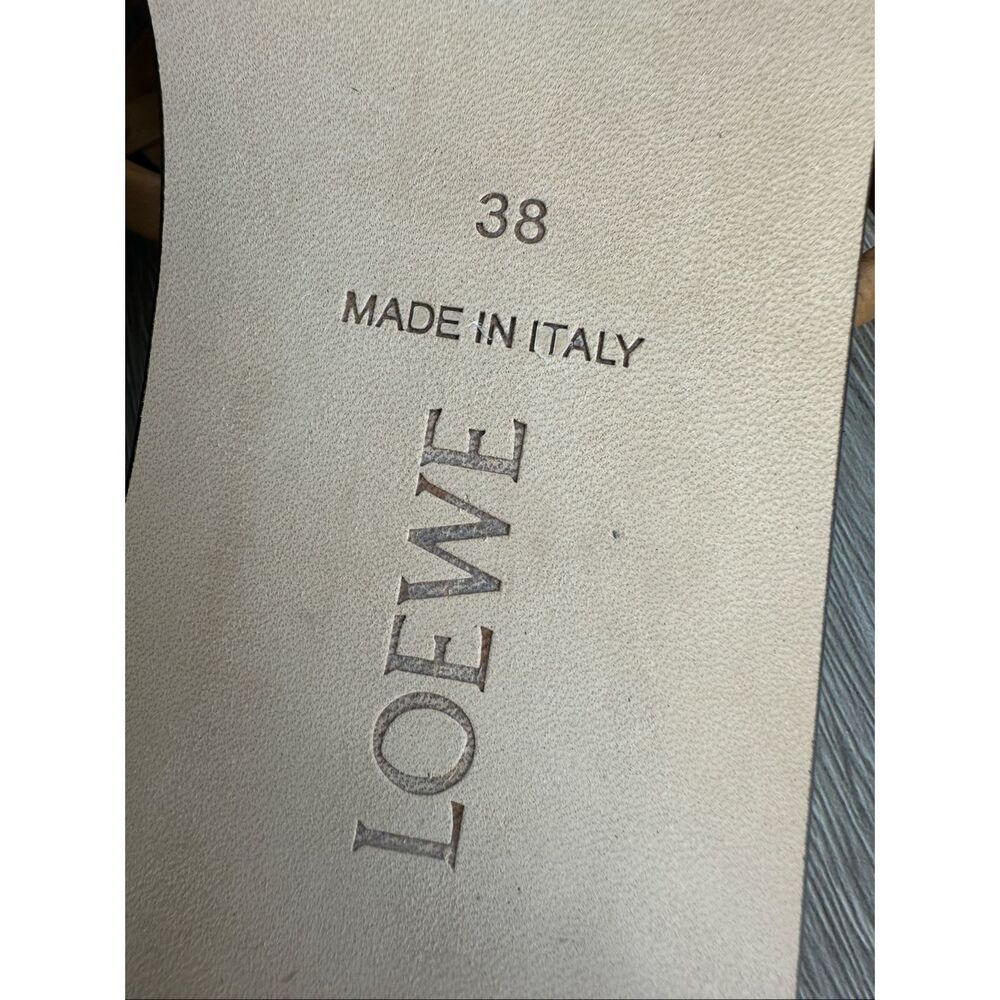 LOEWE Petal Anagram leather slides in Tan EU 38/ US 8 $890 - Picture 12 of 14